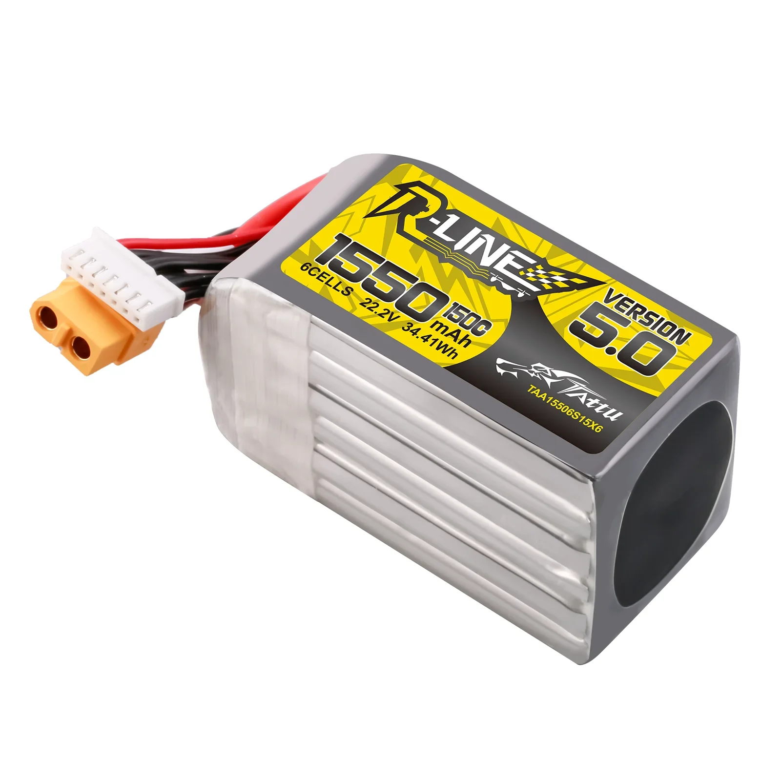 Tattu R-Line Version V5 6S 22.2V 1550mAh 150C Lipo XT60