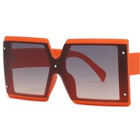 fashion sunglasses siamese lens sun glasses unisex square oversize frame adumbral anti uv spectacles rice nails eyeglasses