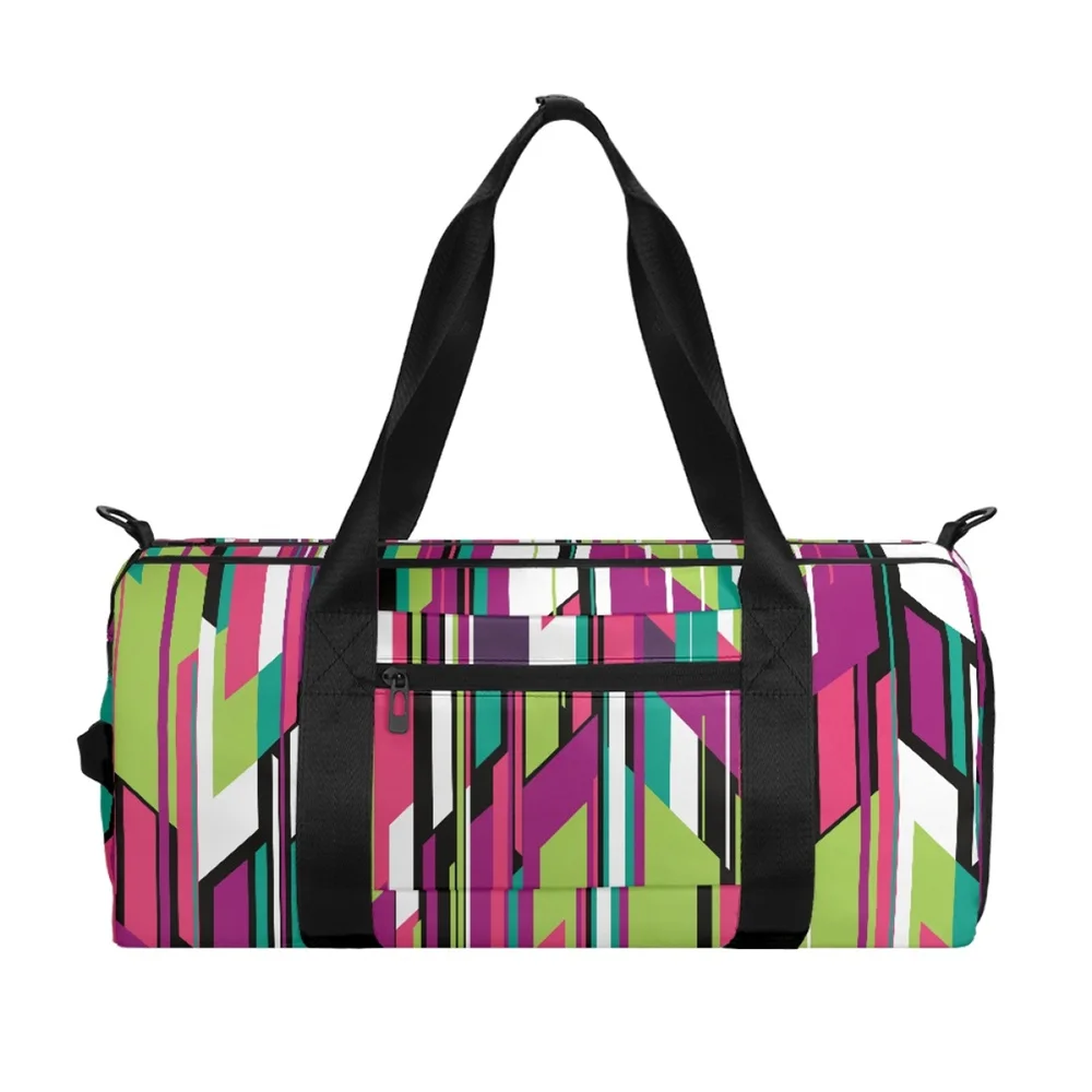 

Custom Abstract Geometric Color Block Designer New In Men's Oxford Cloth Business Travel Sports Gym Shoulder Transverse Handbags