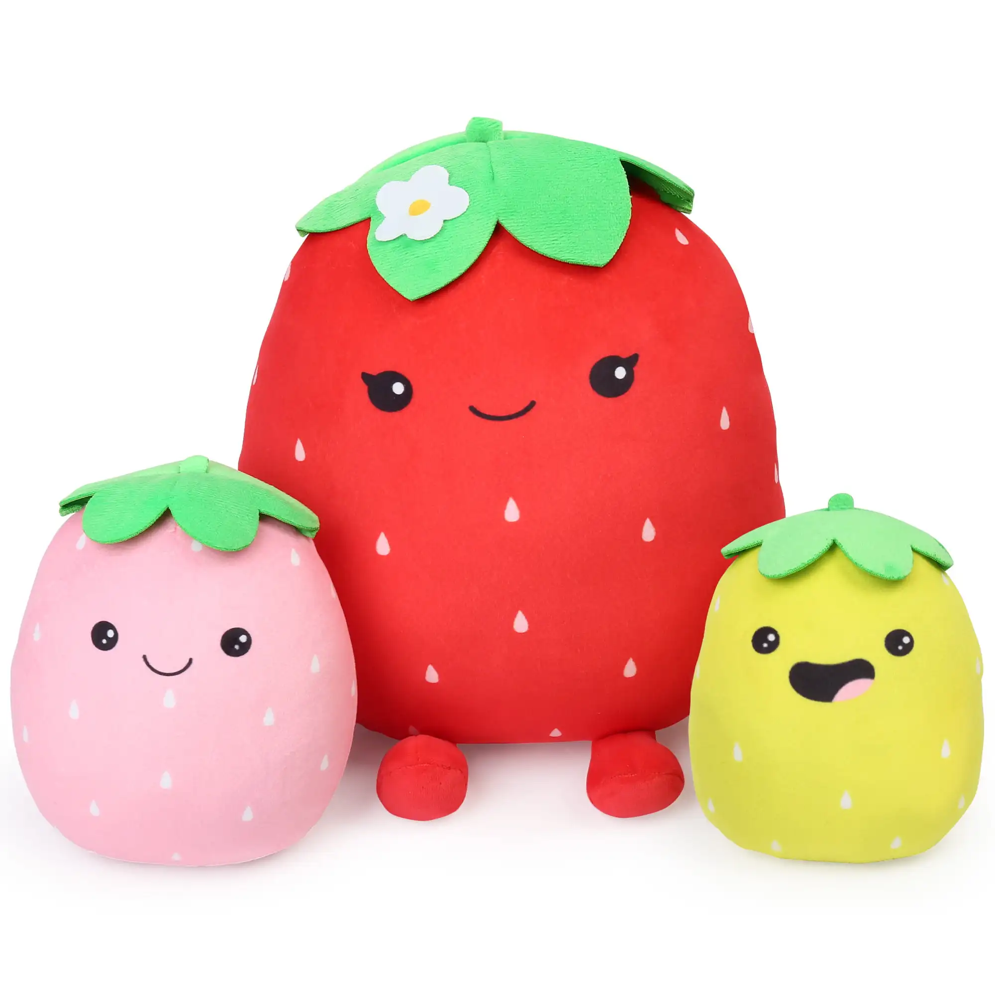 

Plush Strawberry Toys Pillow, 12" 7" 6", 3 Count Per Pack, Easter Decoration