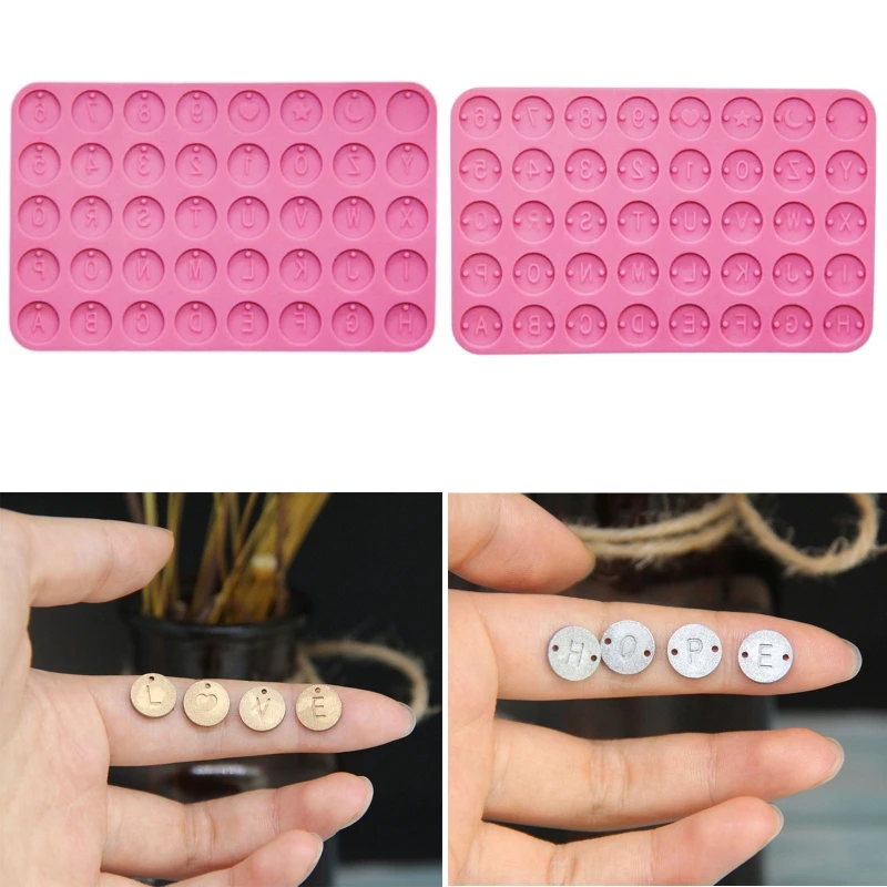 

Silicone Keychain Molds Round Letter Keychain Resin Epoxy Mold Casting T8DE