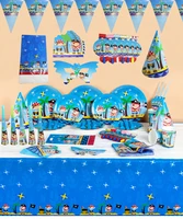 pirate ship cartoon birthday theme decoration party decoration supplies disposable tableware plate baby shower boy toy kid gift