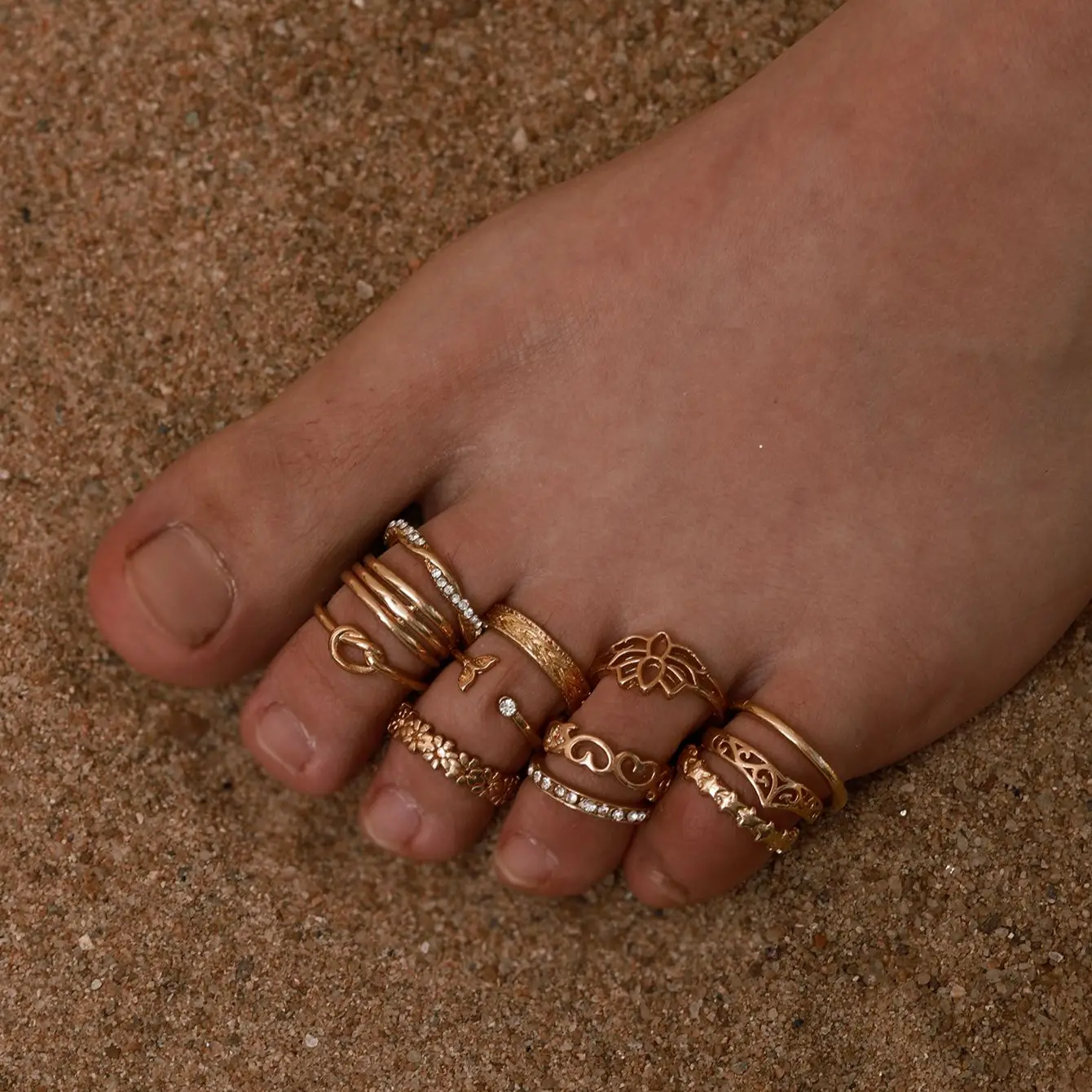 Модный женский товар 2023 дюйма, крутые Аксессуары для ног открытого размера для девочек в стиле панк, ювелирные изделия, кольцо и кольцо для хвоста