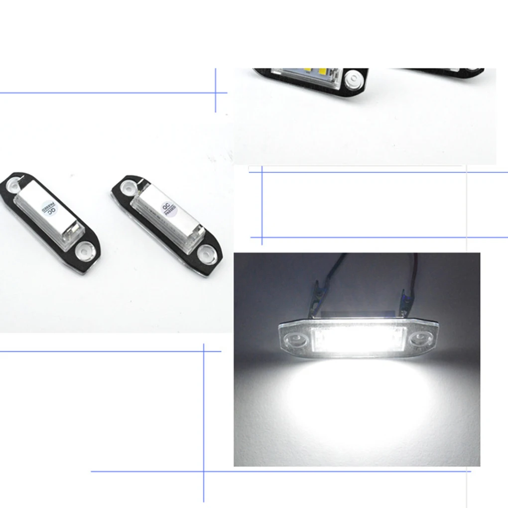 

For Volvo S40 S60 S80 XC70 XC60 1 Pair 3 LED Beads Plastic License Plate Light Car Accessory Replacement