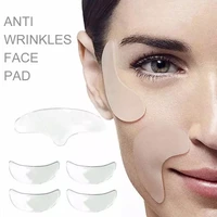 5 pcs skincare reusable silicone anti wrinkle face moisturizing skin care forehead cheek chin sticker wrinkle remover strips
