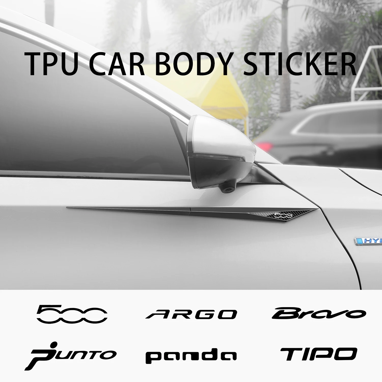Наклейка из ТПУ для тюнинга кузова автомобиля Fiat 500 500C 500E 500L 500X Argo Bravo Panda Punto Seicento