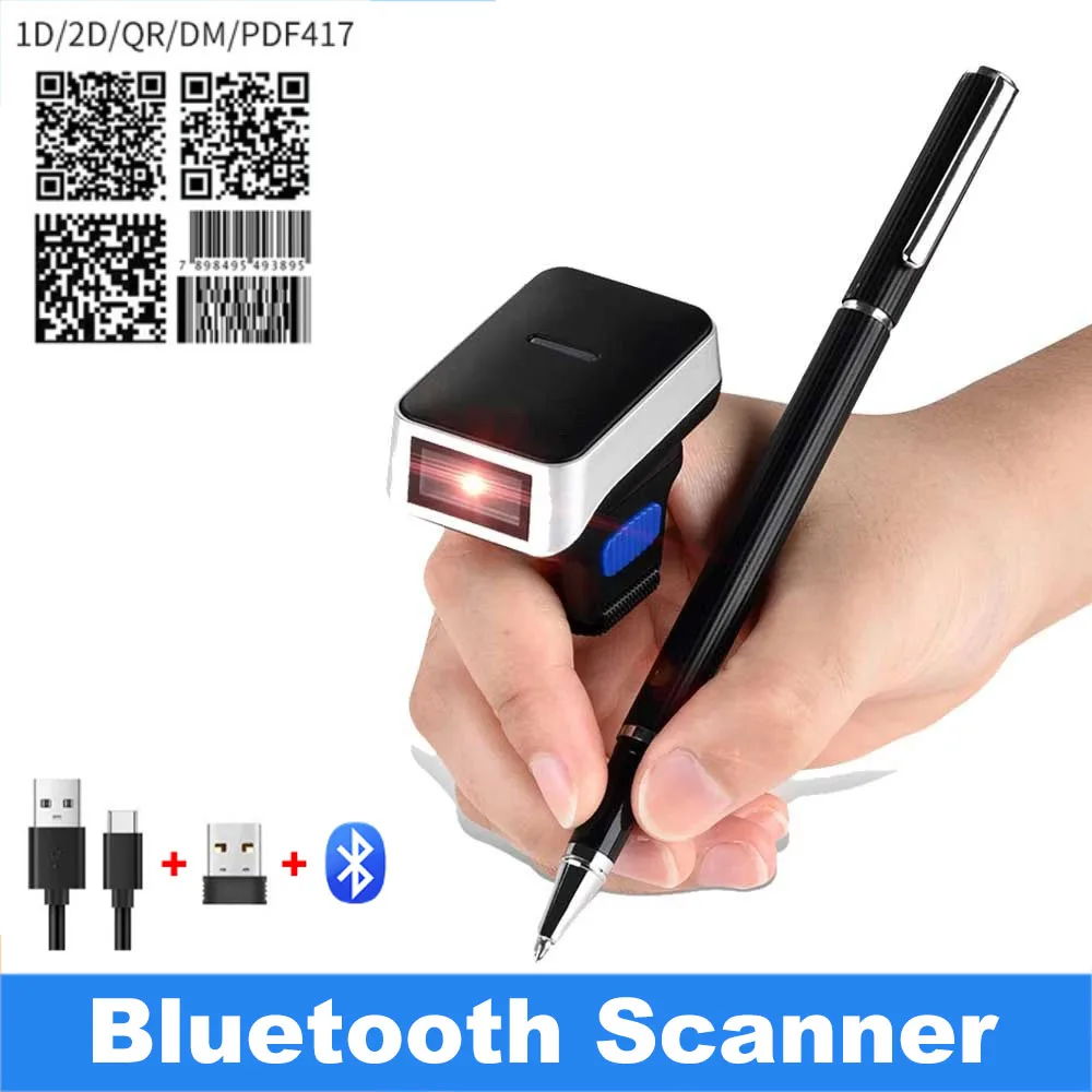 

Беспроводной сканер штрих-кодов, 1D, 2D, Android, QR, портативный сканер PDF417, считыватель штрих-кодов, USB-сканеры