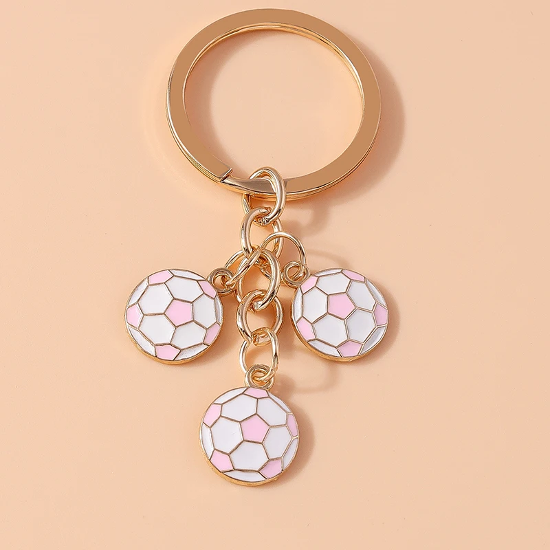 Модный эмалированный брелок для ключей с футбольным мячом мужчин и женщин
