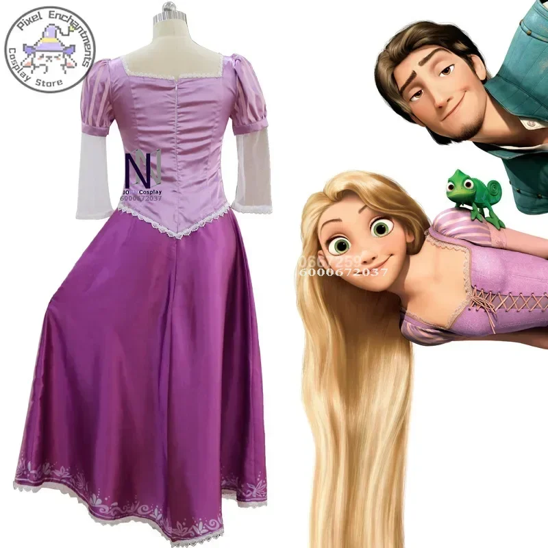 Anime Tangled Rapunzel Cosplay Costume Adult Kid Carnival Uniform Wig Halloween Costumes For Women and Girls
