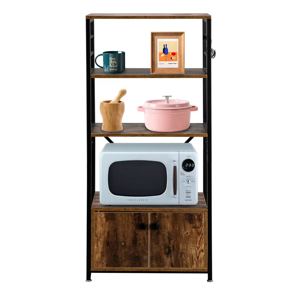 

5-уровневая фотовспышка с шкафами, кухонная стойка из кованого железа в промышленном стиле [US-Stock]