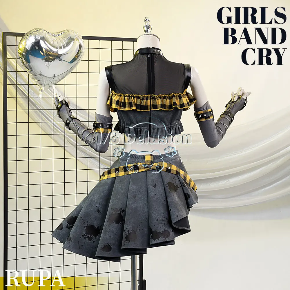 Фото Комплект для косплея по аниме-игре Girls Band Cry Rupa: женская униформа рок-группы с полным набором аксессуаров для Хэллоуина №1