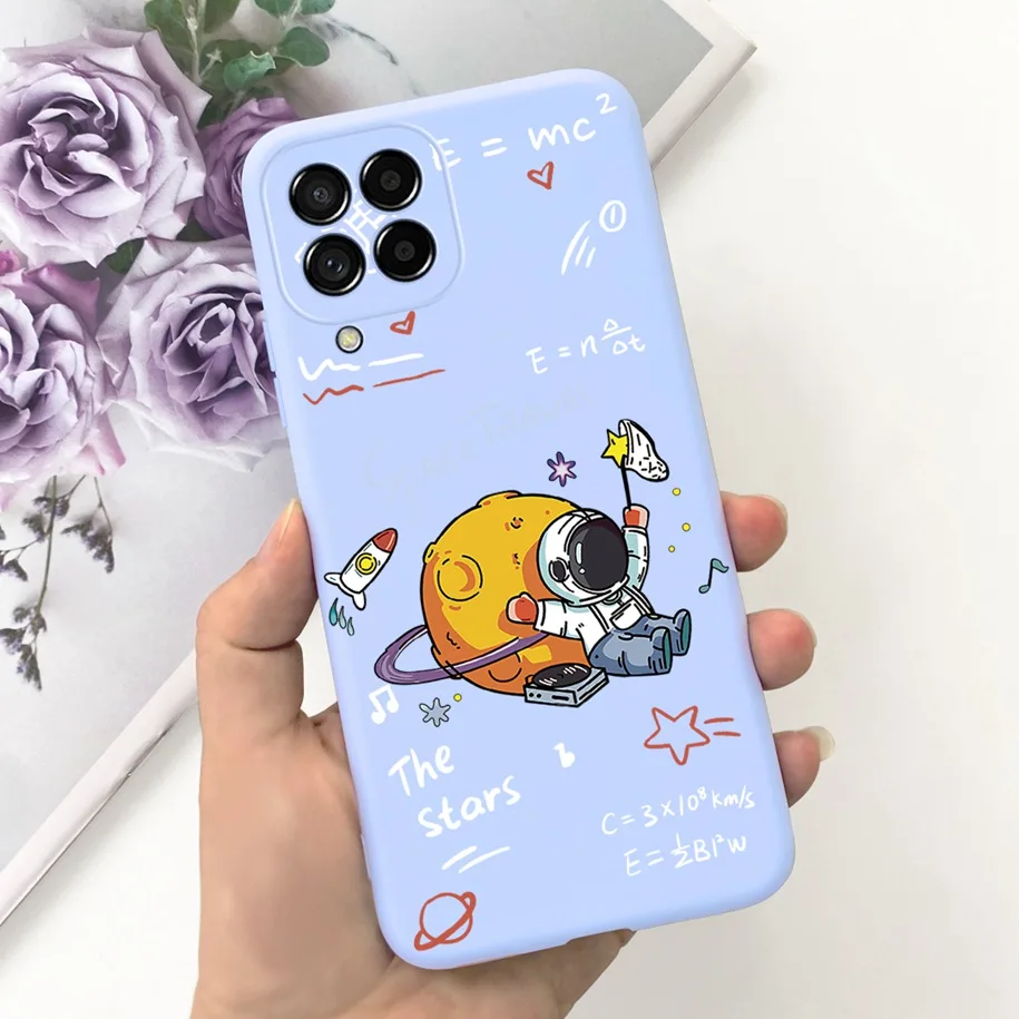 Чехол для Samsung Galaxy M33 M53 задняя крышка с милым астронавтом и цветком мягкий