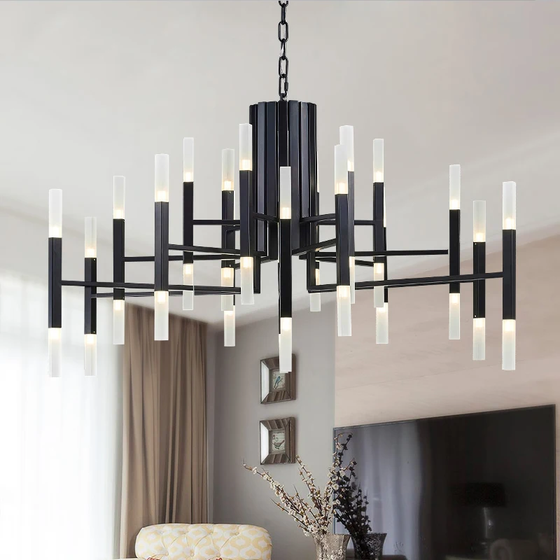 

Nordic Postmodern LED Art Villa Chandelier G4 Living Room Lobby Restaurant Gold Pendant Hanging Lamp Creative Personality Lights