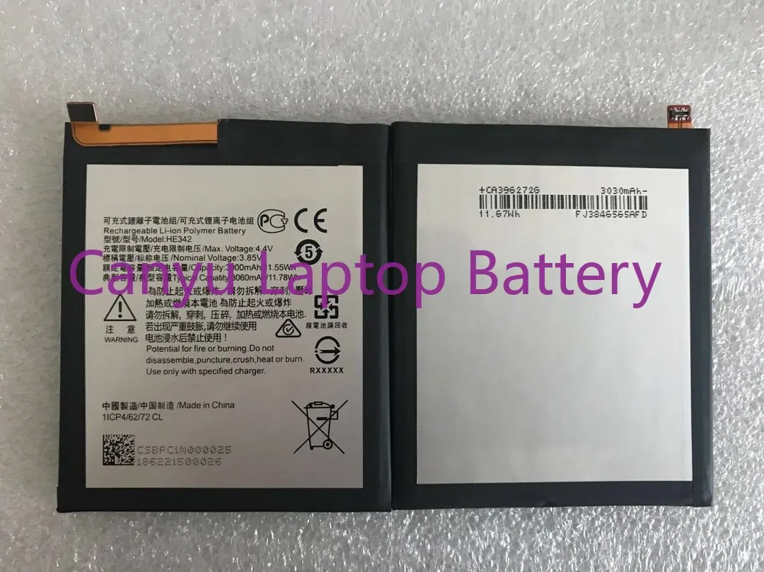 100% New  HE342 3000mAh Battery HE 342 For Nokia X6 / 5.1 Plus / 6.1 Plus 2018 TA-1099 X5 TA-1109