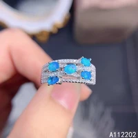 vintage luxury natural opal ring 925 sterling silver inlaid womens blue gemstone ring bridal wedding engagement party ring gift