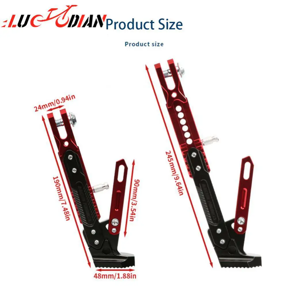 

Wear-resistant Kick Side Bracket Sturdy Motorcycle Foot Bracket Reflector Aluminum Alloy Scooter Support Anti-slip Waterproof