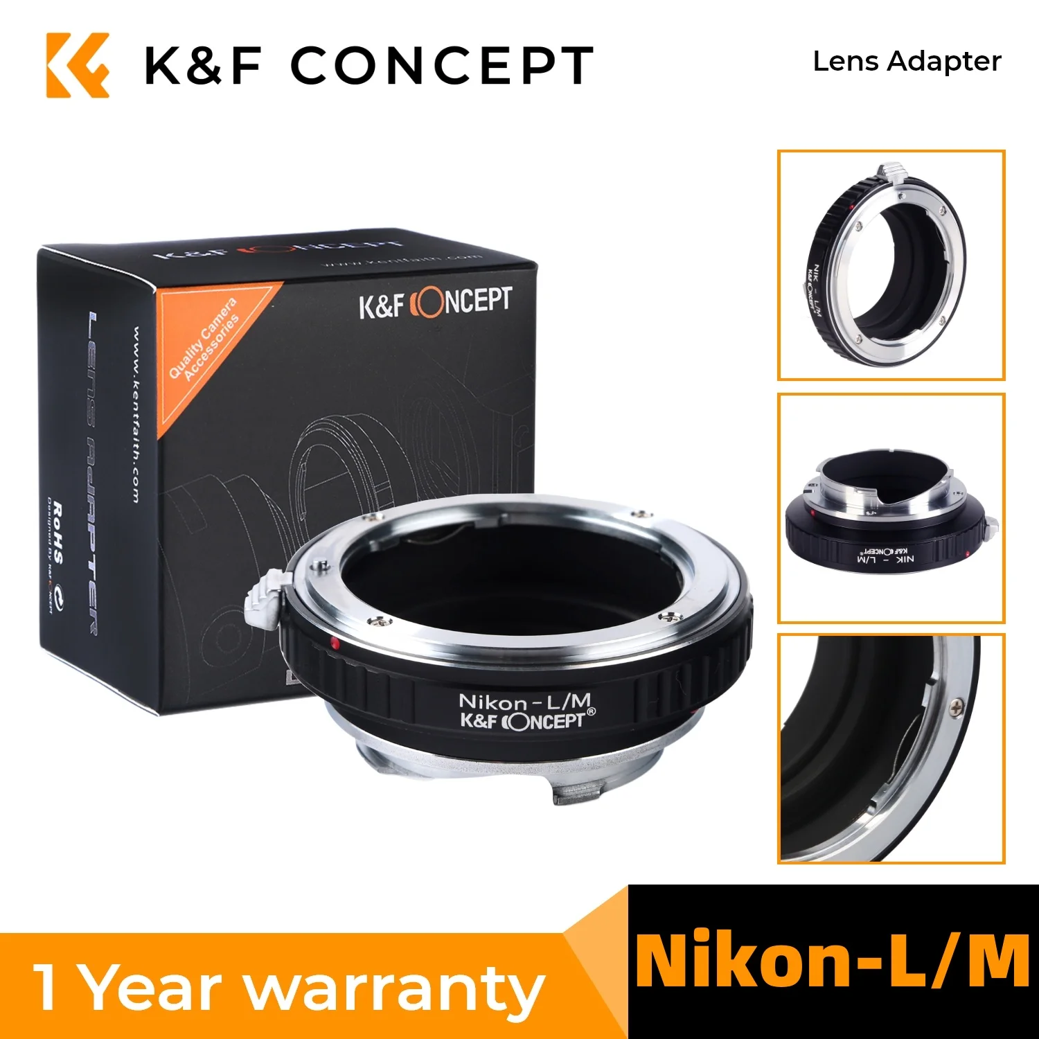 Фото K&F Concept Переходное кольцо объектива NIK на L/M для объектива Nikon AI F с креплением Leica M L/M M2 M3 M8 M7 M6 M5 M10 Корпус камеры №1