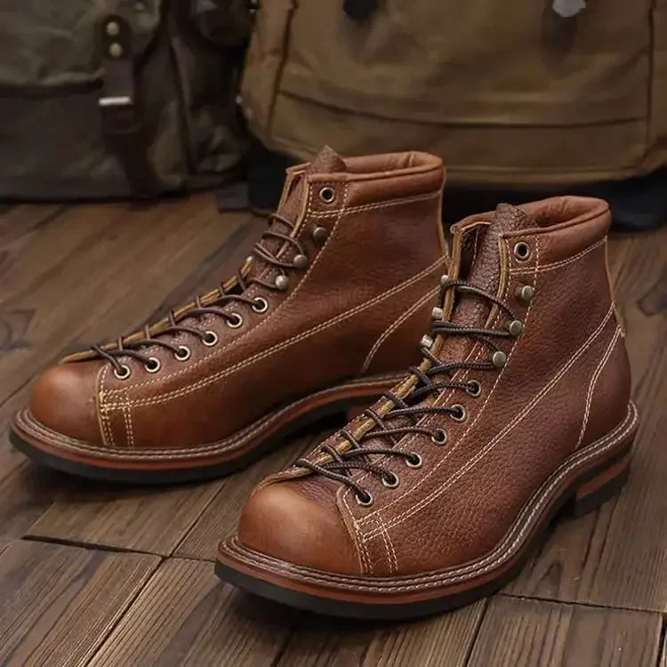 

Мужские высокие ботинки в американском стиле, рабочая обувь с коротким лицом, велосипедные мотоса, короткие ботинки десантника, ботинки для езды на мотоцикле