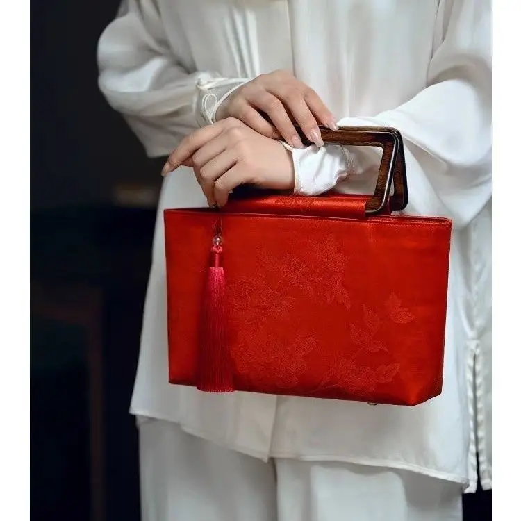 Весенне-осенняя ароматная облачная пряжа китайская свадебная сумка красная