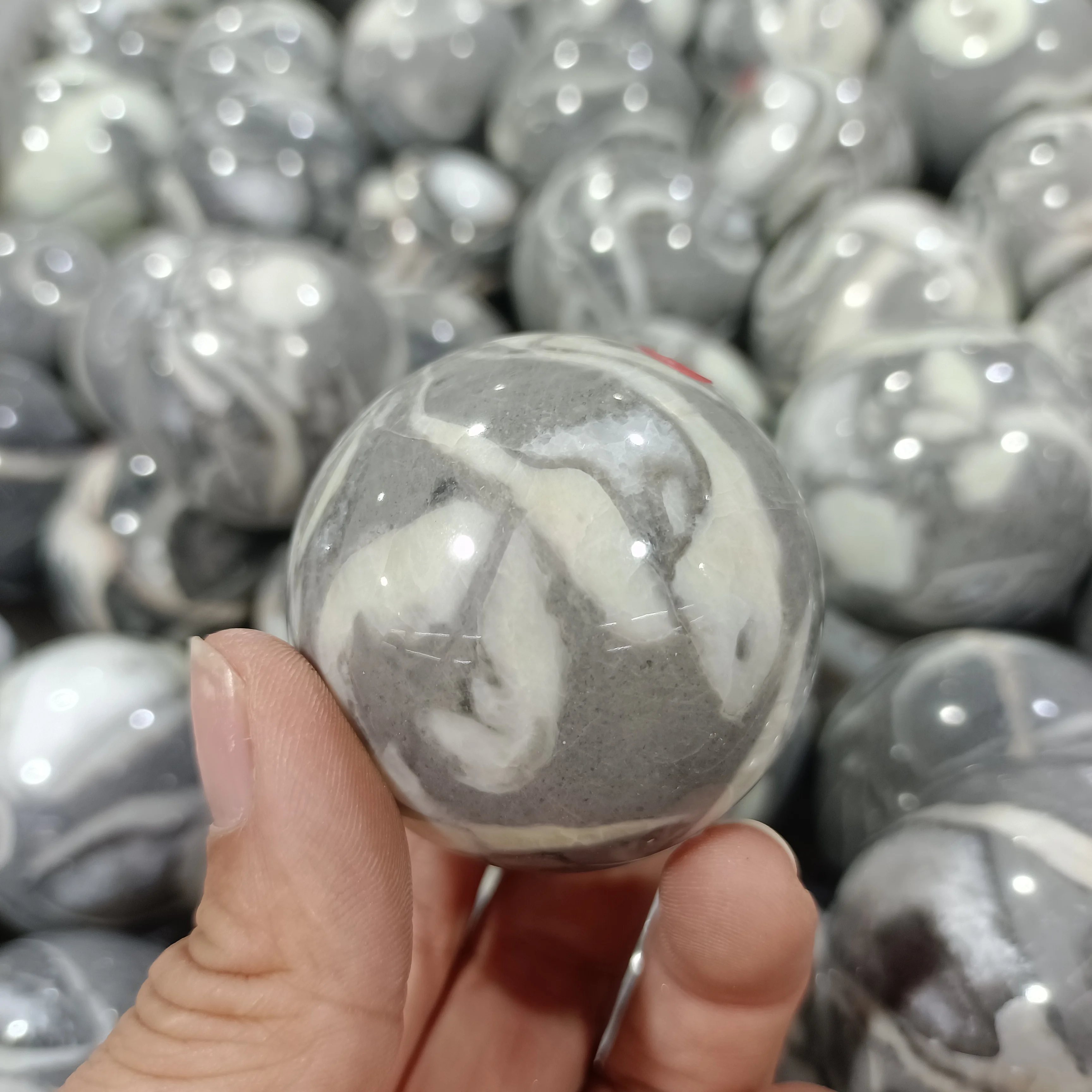 

Шар из натурального камня ракушки, Хрустальный энергетический лечебный орнамент