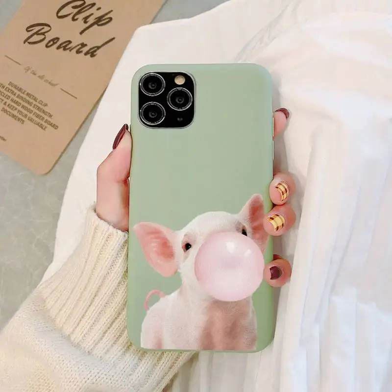 

Cute Pig Phone Case Soft Solid Color for iPhone 11 12 13 mini pro XS MAX 8 7 6 6S Plus X XR