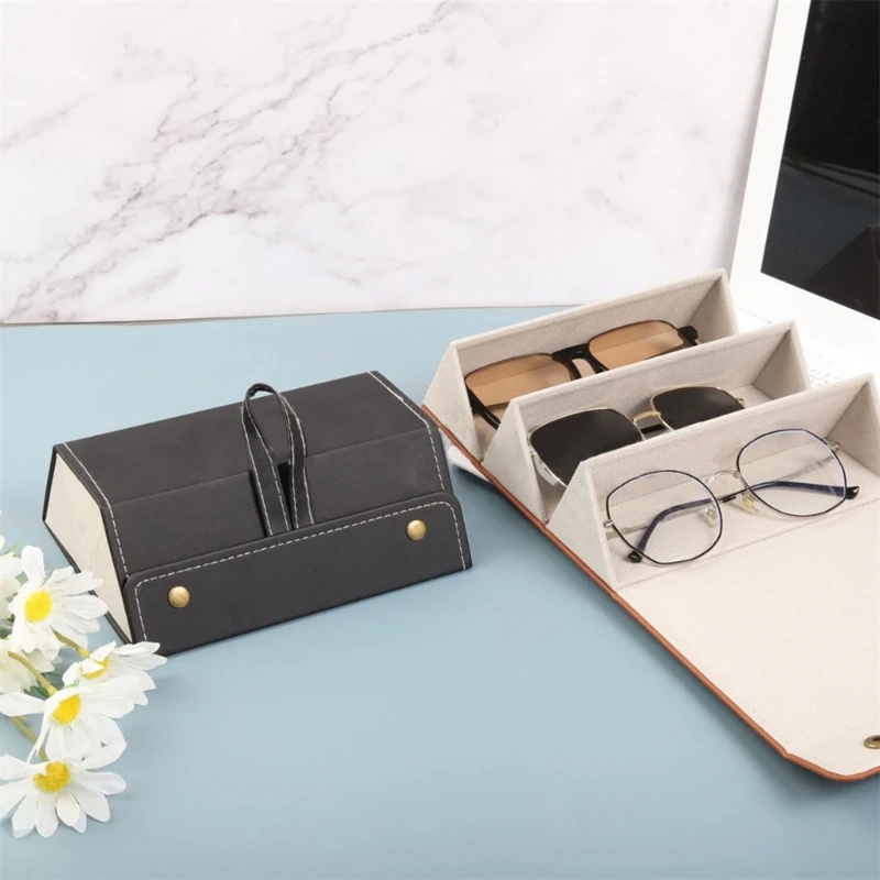 

Органайзер для солнцезащитных очков, держатель для очков с 2/3/4 отделениями, для хранения очков, для путешествий, складной дисплей для очков