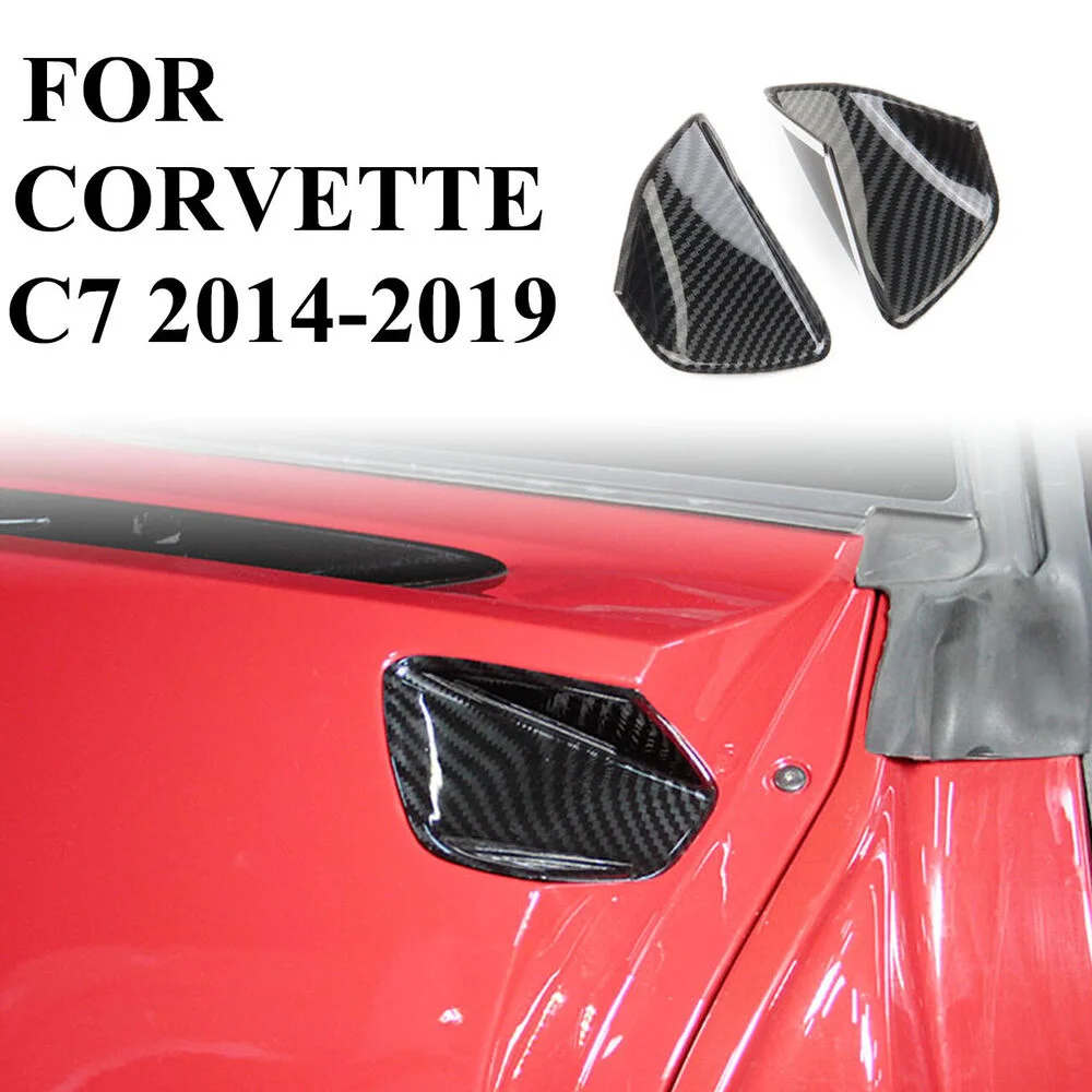 

2pcs Carbon fiber look Cover trims Body Door Handle Bowl for 2014-2018 Corvette C7