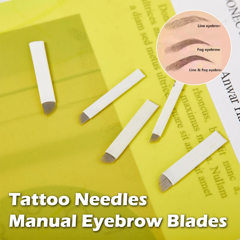 

10Pcs/Set Microblading Blades Needles Tattoo needles Permanent Makeup Needle 7 9 11 12 14 Manual Eyebrow Blades