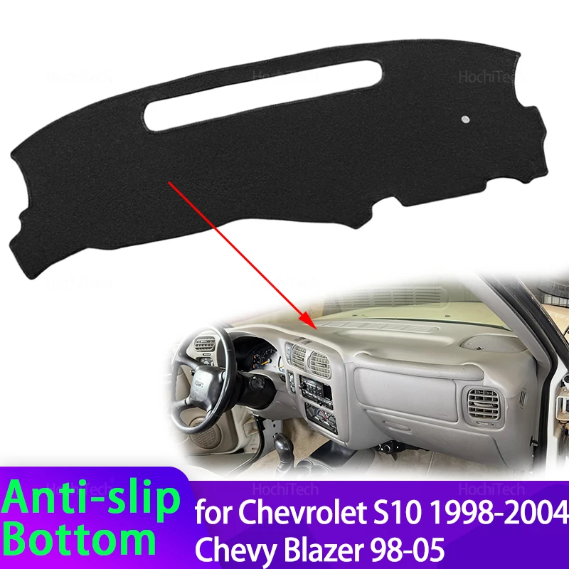 Фото Чехол на приборную панель для Chevrolet S10 1998-2004 Chevy Blazer 98-05, противоскользящий антигрязный коврик, солнцезащитный козырек, защитный коврик, аксессуары №1