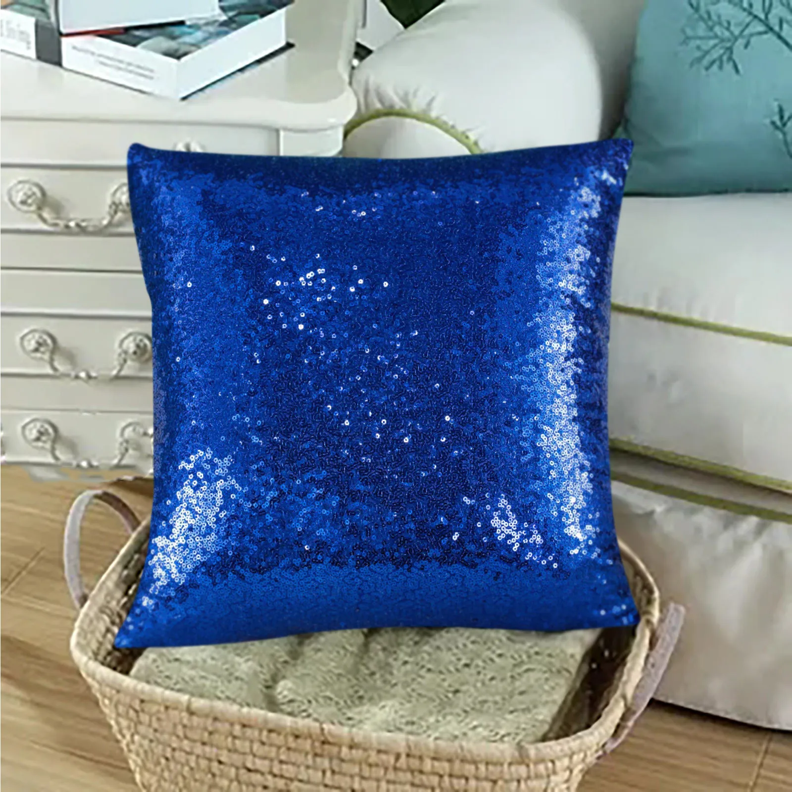 

15,7 ''x15. 7'' блестящая наволочка для свадьбы, украшение для вечеринки, блестящая однотонная искусственная подушка для дивана, наволочка