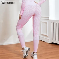 wmuncc ladies leopard yoga pants high waist seamless snakeskin seamless fitness leggings large size