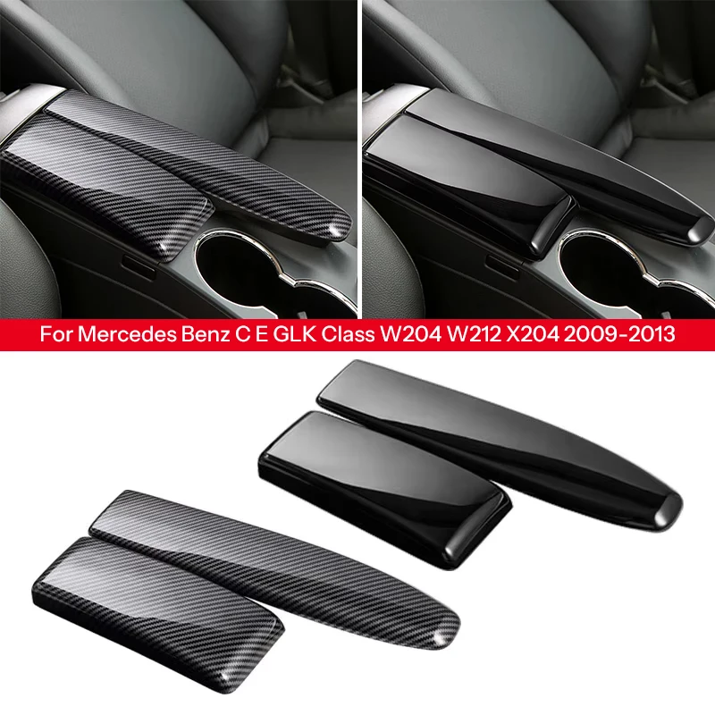 Фото Для Mercedes Benz C E GLK W204 X204 2009-13 автомобильные наклейки подлокотник центрального управления крышка ABS углеродное волокно аксессуары для интерьера №1