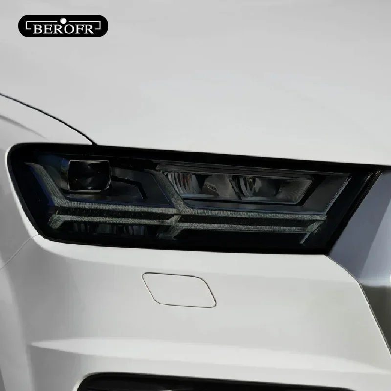 Фото Для Audi Q7 4M 2016 2017 2018 2019 2020 автомобильные фары, черная виниловая защитная пленка, прозрачная наклейка из ТПУ, аксессуары №2