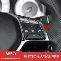 carbon fiberfor mercedes benz glk 2008 2015car steering wheel button stickers trim accessory