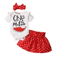 3pcs newborn baby girls clothes sets toddler button romper new born infant cute outfit ruffle short sleeve topsdot print dress