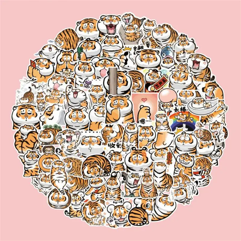 

New Good Adhesion Performance Cartoon Stickers Waterproof Cute Tiger Sticker Kawaii Anime Stickers Kid Gift Toys Funny Diy