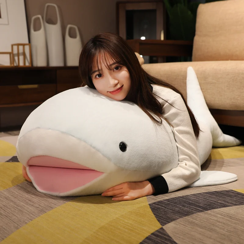 

1pc 120cm Giant Shark Plush Toy Kawaii Stuffed Ocean Animal Doll Big Whale Plushie Pillow Soft Cushion For Children Girls Gifts