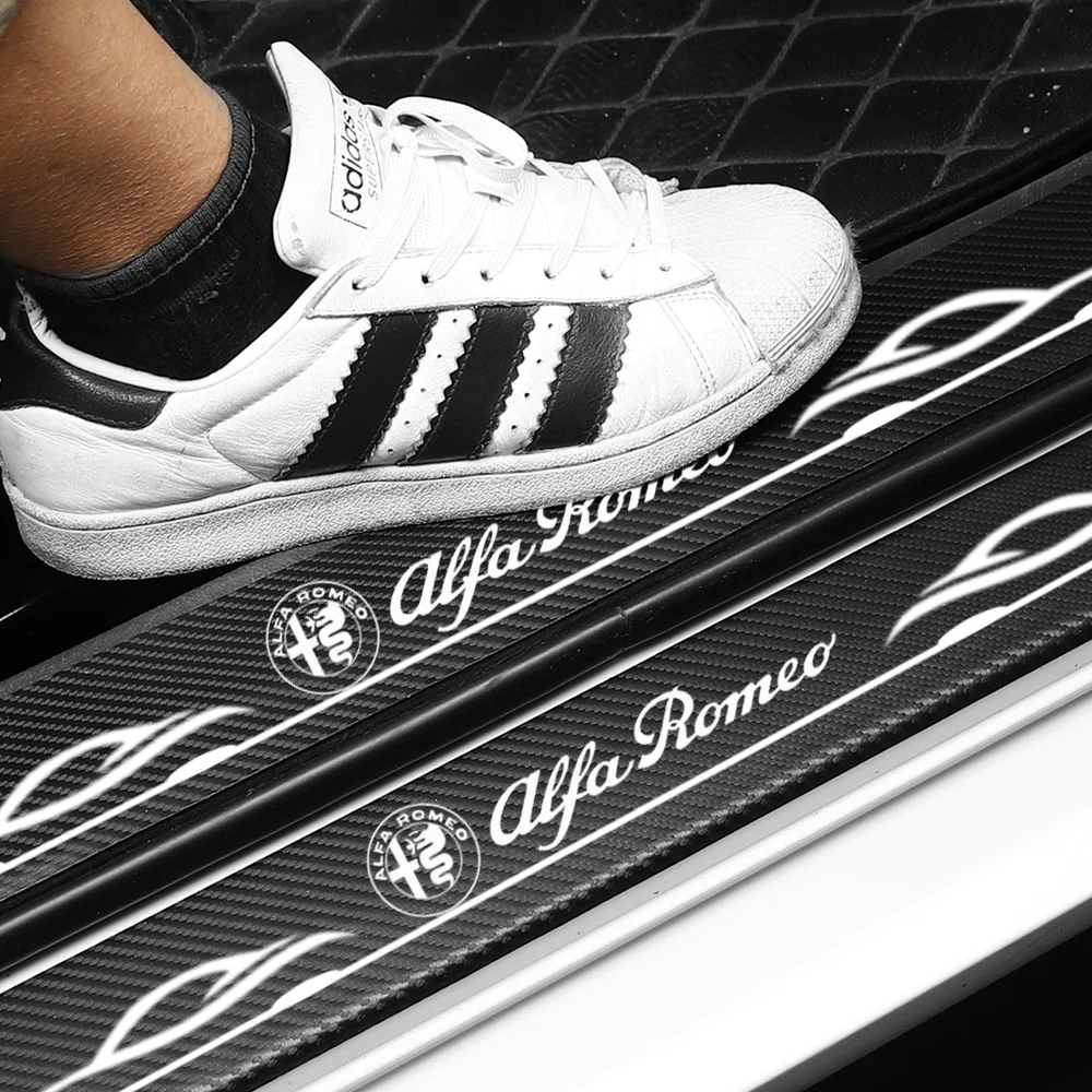 4 шт. автомобильные аксессуары полоса из углеродного волокна для порога двери