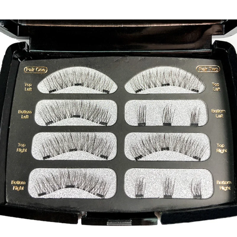 Luxury Makeup Magnet False Eyelashes Glue-free Artificial Magnetic Lashes Long-lasting Natural Reusable Gift Box Set Wholesale