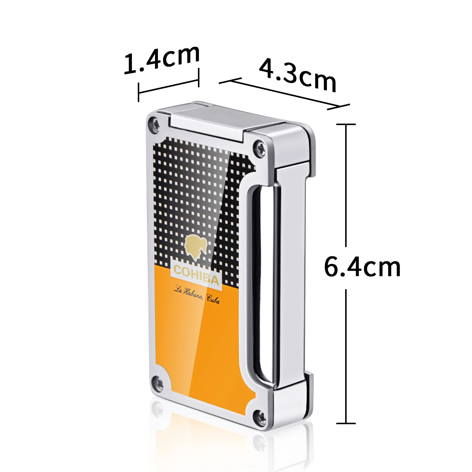 Зажигалка для сигар и резак COHIBA комбинированная ветрозащитная зафонарь Галка
