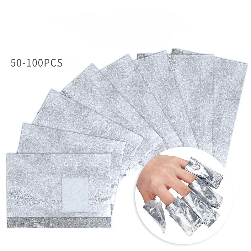 

50pcs Nail Remover Wipes Aluminium Foil Gel Polish Removal Soak Off Acrylic UV Gel Remover Wraps with Acetone Manicure Tools