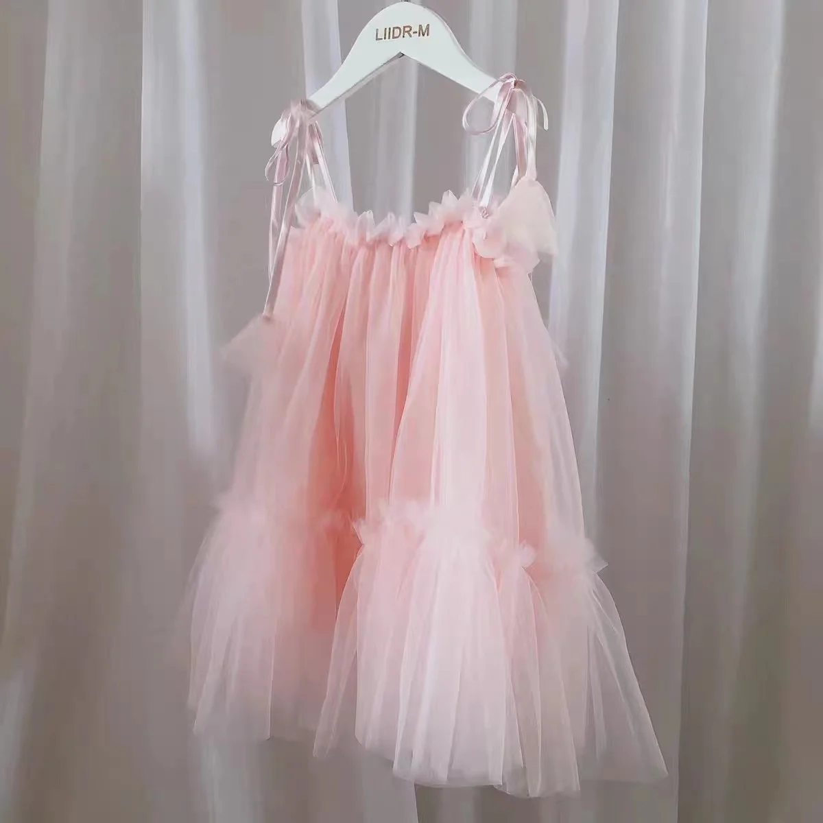 Лидер продаж новое летнее платье на бретелях Wd для девочек сетчатая пышная