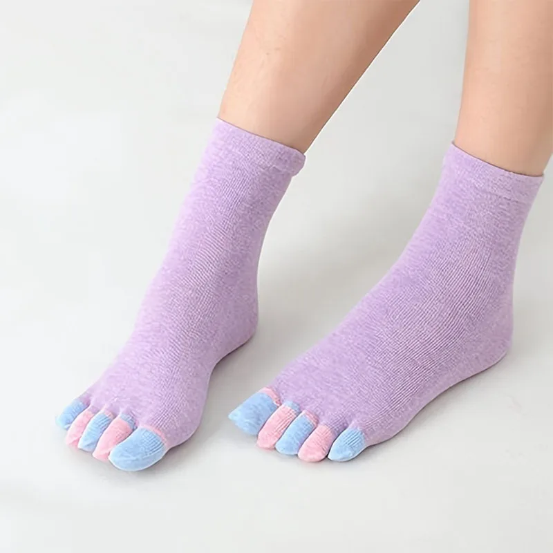 1pairs Women Toe Socks Fashion Breathable Sports Running Short Ankle Crew Sock Candy Colors Cute High Quality Comfortable Sox