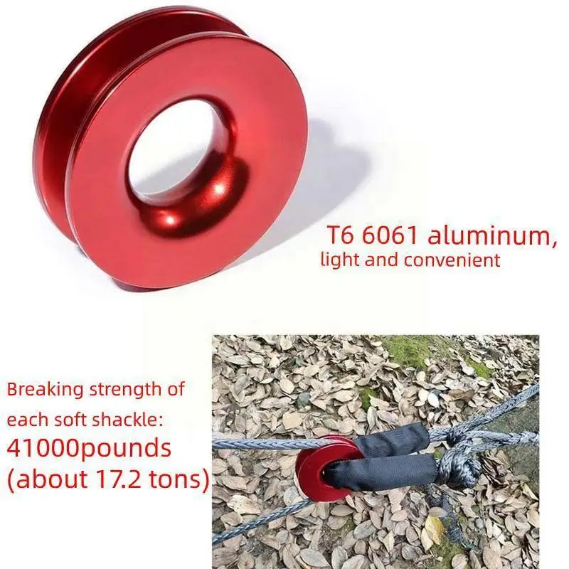 

Recovery Ring Trucks Towing Rope Loop Snatch Block 41000lb Car Road Winch Cable ATV Off Accessories Pulley Shackles Hook O5S0