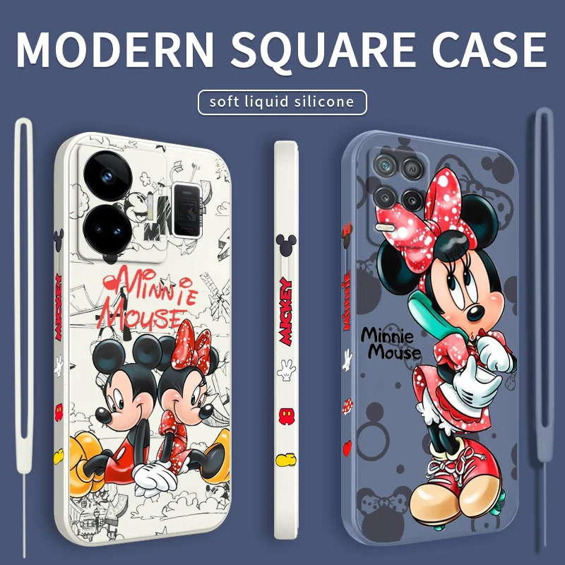 Микки Минни симпатичная жидкая левая веревка для OPPO Realme GT2 Explorer Master Neo5 C21Y 10 9 8 4G