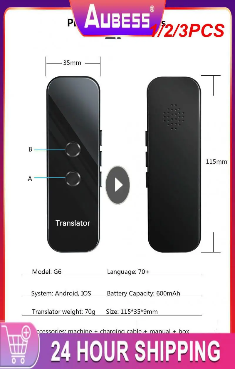 

1/2/3PCS Translator Portable 137 Languages Smart Instant Voice Text APP Photograph Translaty Language Learning Travel Business