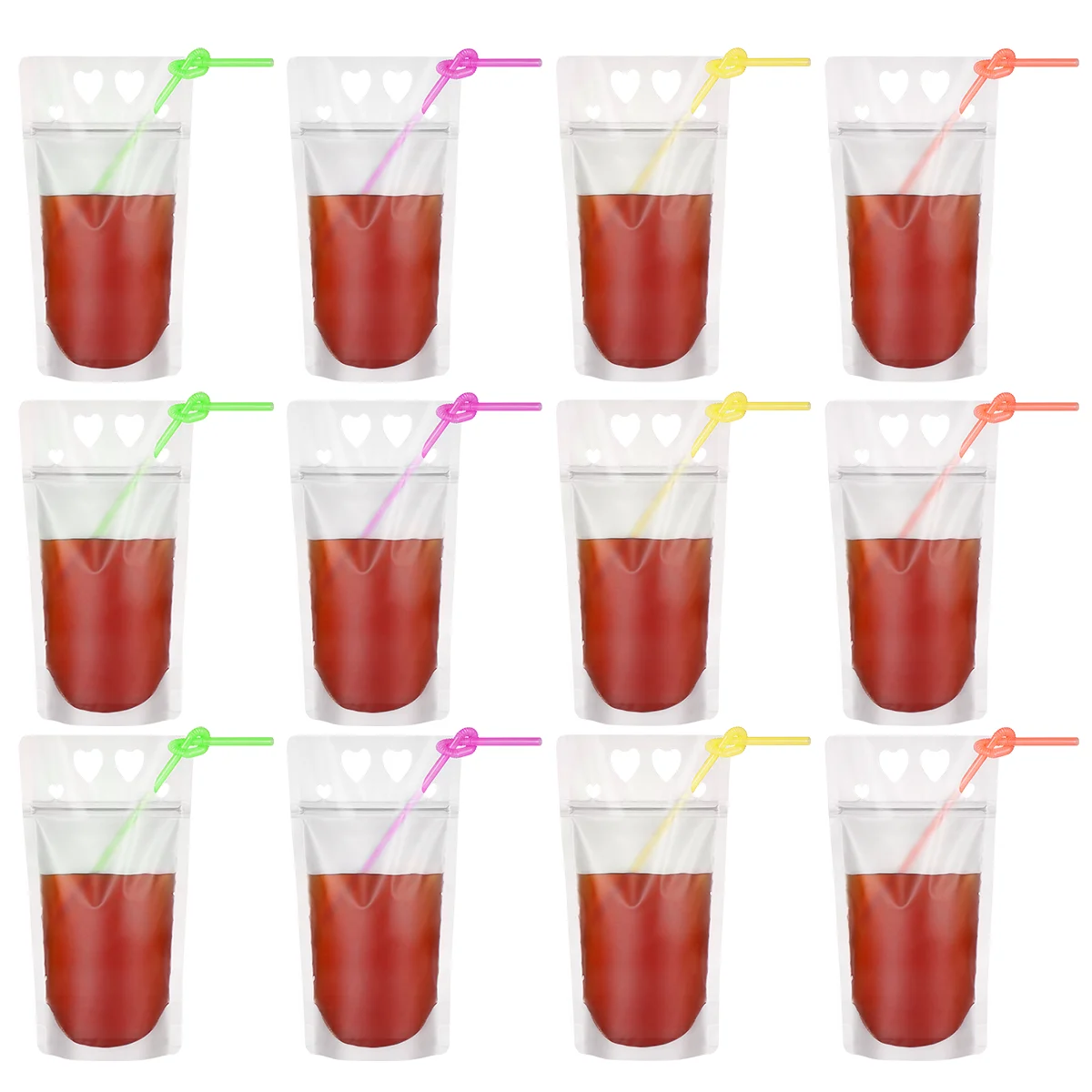 

50PCS Hand-Held Translucent Stand-Up Reclosable Bags for Coffee Party Biscuits