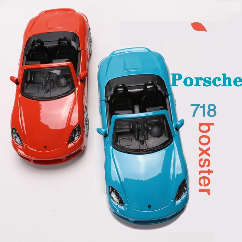 

Bburago Diecast Alloy 1:24 Porsche 718 Boxster Roadster Car Model Red Blue Adult Classic Collection Gift Souvenir Display