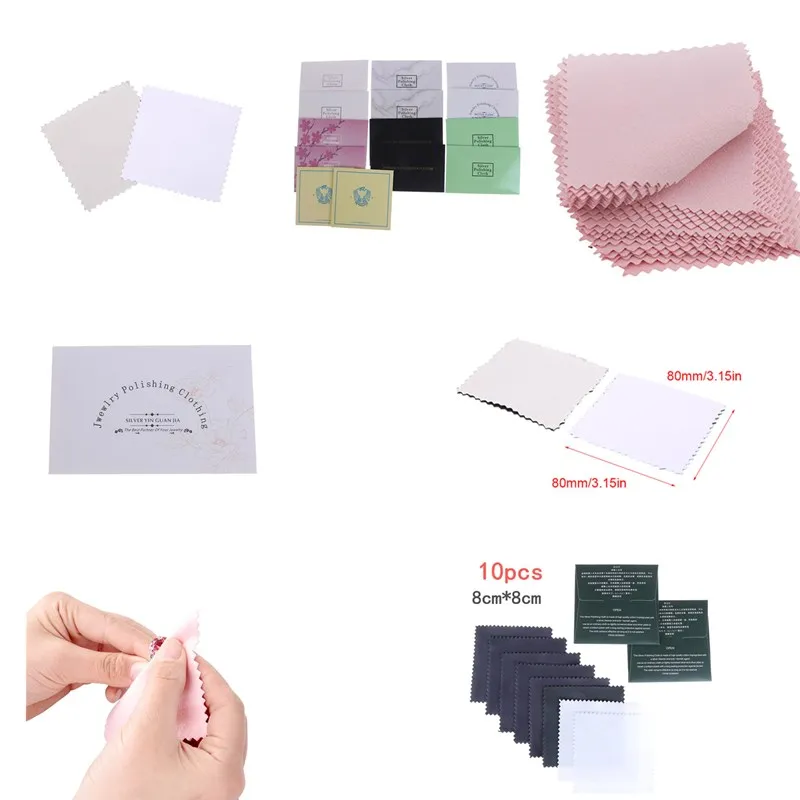 

50 Pack Clean Cleaning Cloth Polishing Cloth For Sterling Silver Plated Gold Platinum Jewelry Anti Tarnish