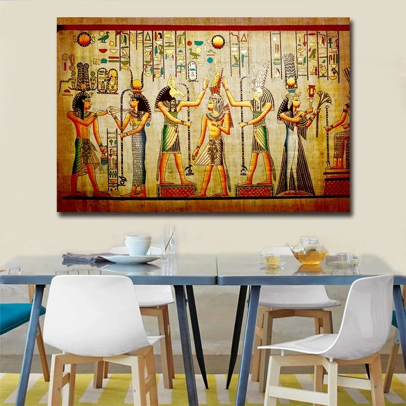 

Retro Egypt Style Figure Canvas Painting Abstract Posters Prints Wall Art Pictures Living Room Office Home Decoration Cuadros